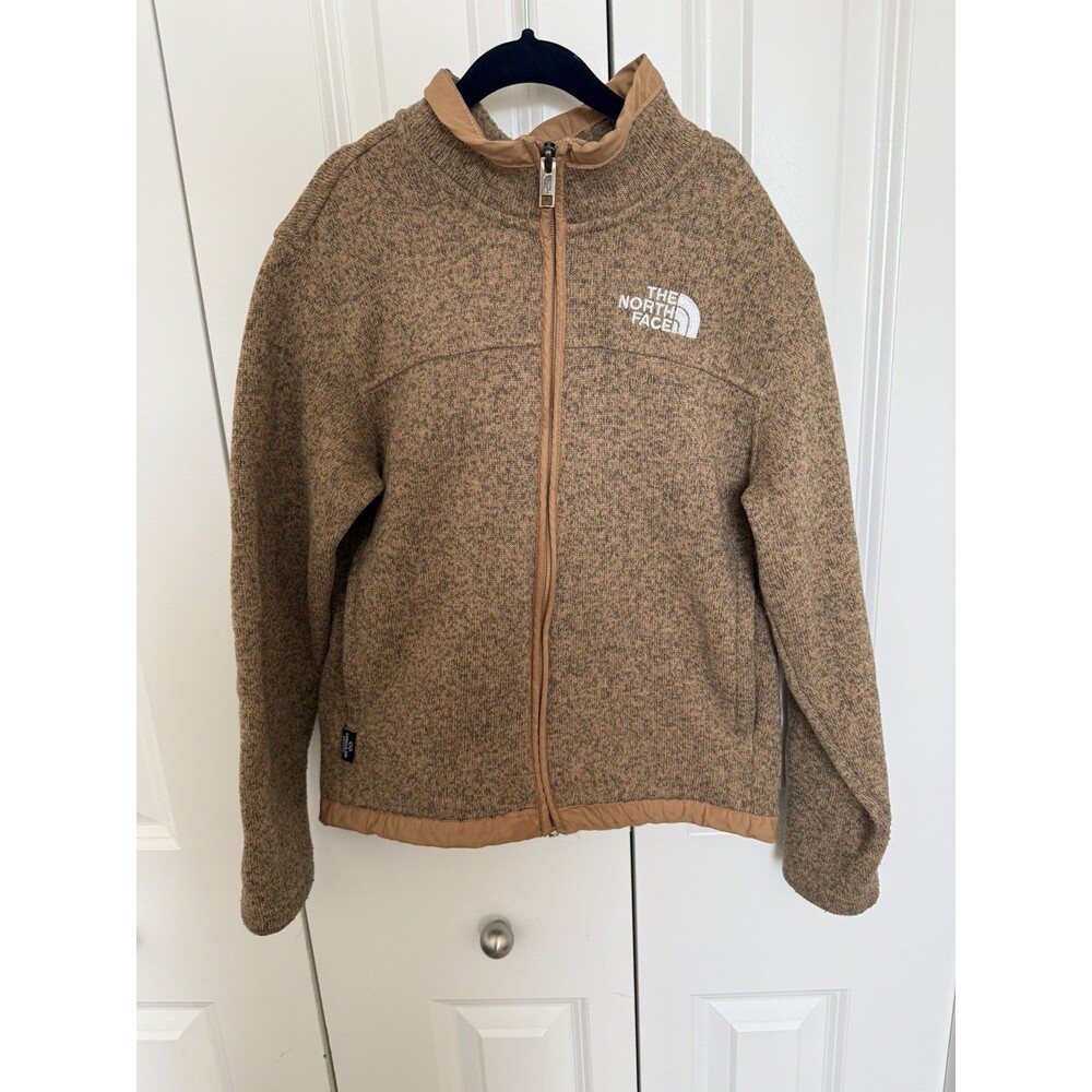 The North Face Boys M/10 Brown Heather Sweater Fleece Full Zip Jacket